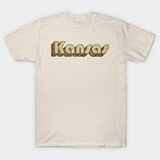 Kansas // Vintage Rainbow Typography Style // 70s T-Shirt